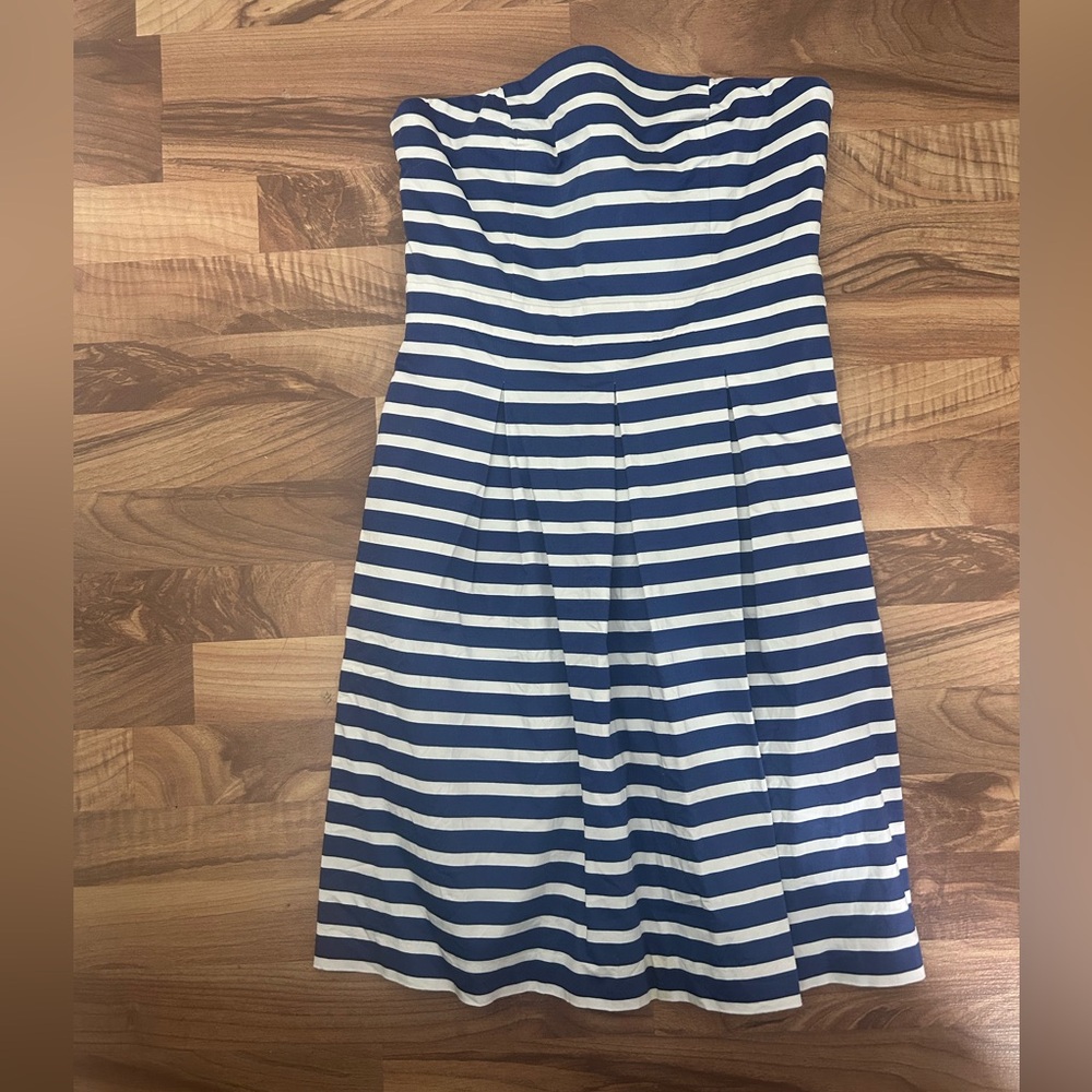 Navy and White Striped Skirt